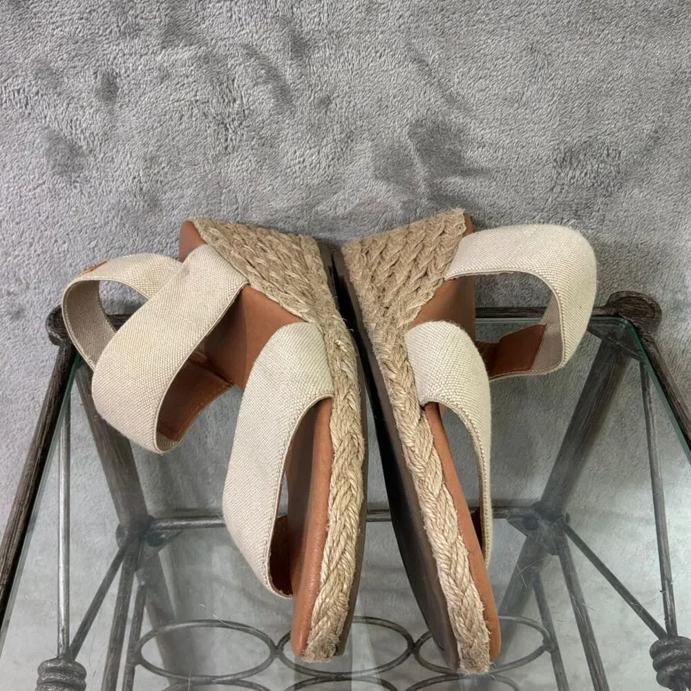 Tommy Bahama Shoes Women's Size 9Beige Sakura Espadrille Wedge Sandals Slingback
